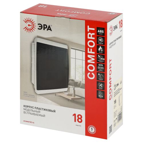 Корпус встраиваемый COMFORT ЩРВ-П-18 IP40 пластик. прозр. крышка бел. Эра Б0067251 Корпус встраиваемый COMFORT ЩРВ-П-18 IP40 пластик. прозр. крышка бел. Эра Б0067251
