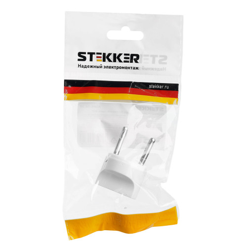 Переходник сетевой STEKKER ADP6-04-20 Питер б/з 250В, 6A полипропилен, белый Переходник сетевой STEKKER ADP6-04-20 Питер б/з 250В, 6A полипропилен, белый
