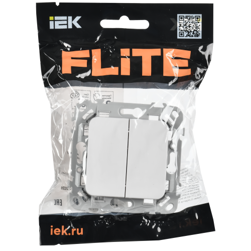 FLITE Выключатель 2-клавишный 10А ВС12-1-0-ФлБ белый IEK FLITE Выключатель 2-клавишный 10А ВС12-1-0-ФлБ белый IEK