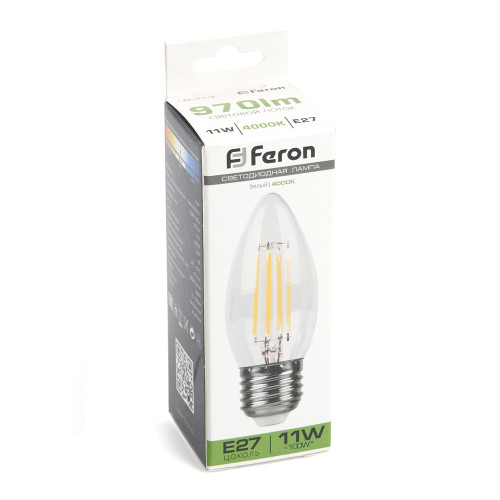 Лампа светодиодная Feron LB-713 Свеча E27 11W 230V 4000K Лампа светодиодная Feron LB-713 Свеча E27 11W 230V 4000K