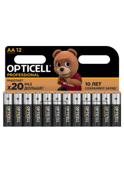 Элемент питания алкалиновый AA/LR6 (блист. 12шт) Professional Opticell 5052005