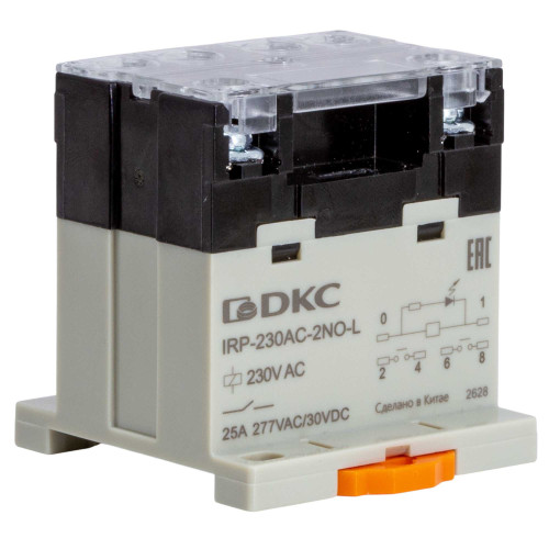 Реле силовое промышленное, 2NO, ком. ток 25А, AgSnO2, напряжение 24V DC, опция: светодиод