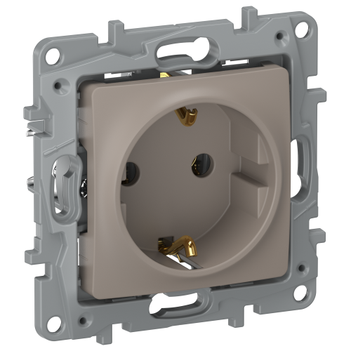 IEKETIKA Розетка 1-местная с заземлением без защитных шторок 16А 6714211 капучино IEK