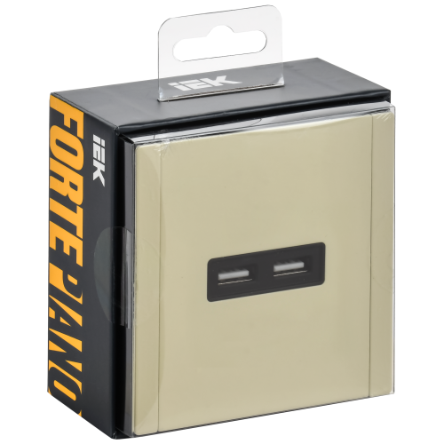 FORTE&PIANO Розетка USB A+A 3,1А FP849M металл слоновая кость IEK