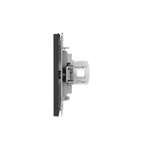 Компьютерная розетка RJ-45 без шторки, кат.6А двойная, KANT, черный уголь