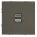 Розетка 2-местная USB + Type C (механизм), STEKKER, 250В, 20W, серия Эмили, RST10-5115-09, антрацит, soft touch Розетка 2-местная USB + Type C (механизм), STEKKER, 250В, 20W, серия Эмили, RST10-5115-09, антрацит, soft touch
