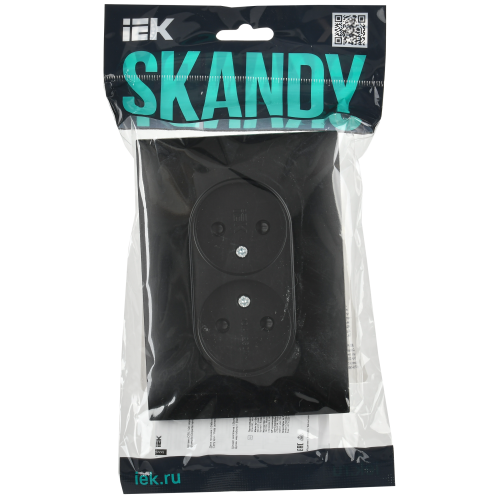 SKANDY Розетка 2-местная без заземления с защитными шторками 10А в сборе SK-R09Bl черный IEK SKANDY Розетка 2-местная без заземления с защитными шторками 10А в сборе SK-R09Bl черный IEK