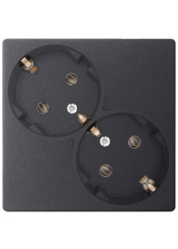 Розетка 2-м СП Simon 24 16А IP20 2х2P+E Schuko без защ. шторок механизм графит Simon 2450459-038