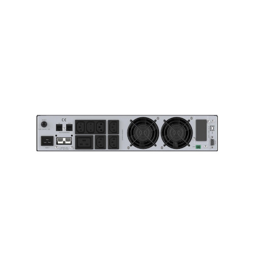 Онлайн ИБП ДКС серии Смолл Рэкмаунт (Small Rackmount), 3000 ВА/3000 Вт,1/1, 6xIEC C13, 1хIEC C19, EPO, USB, RS-232, Rack 2U, з/у 6А, без АКБ