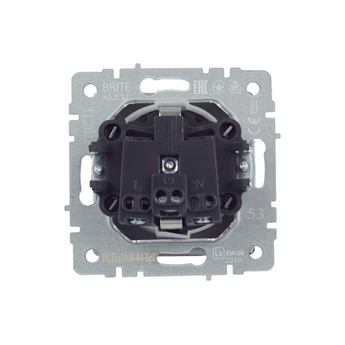 BRITE Розетка 1-местная с заземлением с защитными шторками и крышкой 16А IP44 РСбш10-3-44-БрГ графит IEK BRITE Розетка 1-местная с заземлением с защитными шторками и крышкой 16А IP44 РСбш10-3-44-БрГ графит IEK