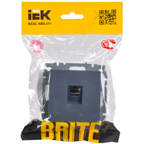BRITE Розетка компьютерная RJ45 кат.5E РК10-БрМ маренго IEK
