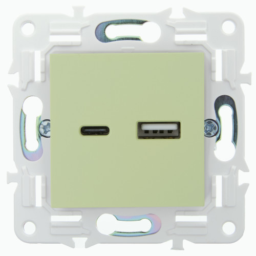 SKANDY Розетка USB A+C 18Вт SK-R13G мятный IEK