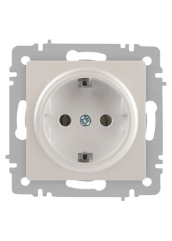 Розетка 1-м СП Accent 6-202-06 16А IP20 250В 2P+E Schuko перламутр. Intro Б0063695