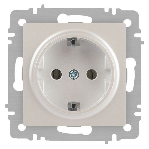 Розетка 1-м СП Accent 6-202-06 16А IP20 250В 2P+E Schuko перламутр. Intro Б0063695