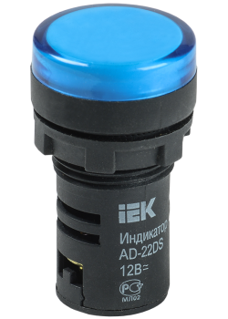 Лампа AD22DS(LED)матрица d=22мм синий 12В AC/DC IEK