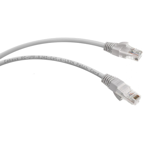 Патч-корд Cabeus PC-UTP-RJ45-CAT.6-2M-LSZH U/UTP RJ-45 вил.-вилка RJ-45 кат.6 2м серый LSZH