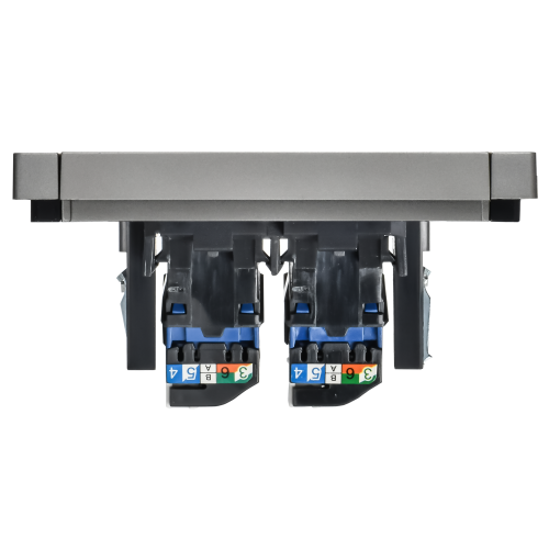 FORTE&PIANO Розетка компьютерная двойная RJ45 кат.6 FP534 сталь IEK