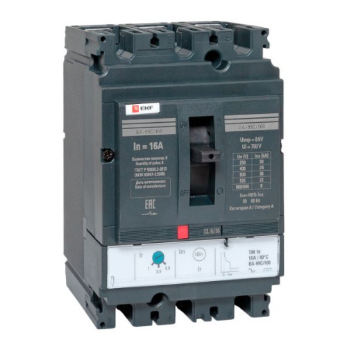 ВА-99C 160/16А 3P 35кА с термомагнитным расцепителем EKF