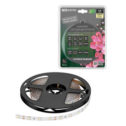 Комплект светодиодной ленты SMD2835-60 LED/м-12 В-4,8 Вт/м-IP20-3000 К (5 м), 24 Вт TDM