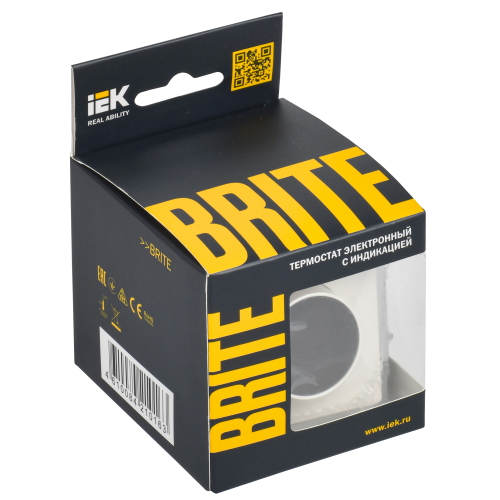 BRITE Термостат электронный с индикацией ТС10-1-БрЖ жемчуг IEK