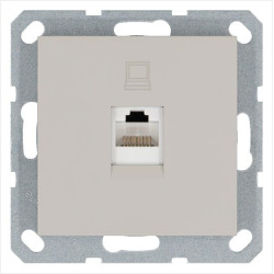 Розетка компьютерная 1-м RJ45 IP20 кат. 5E механизм тауп Jasmart G6105T
