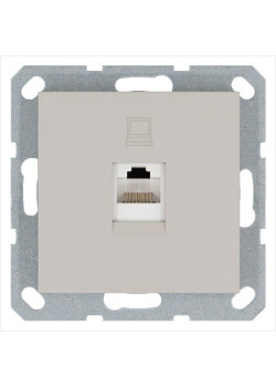 Розетка компьютерная 1-м RJ45 IP20 кат. 5E механизм тауп Jasmart G6105T