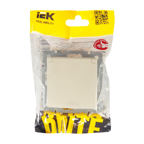 BRITE Розетка 1-местная с заземлением с защитными шторками и крышкой 16А IP20 РСбш10-3-БрКр бежевый IEK BRITE Розетка 1-местная с заземлением с защитными шторками и крышкой 16А IP20 РСбш10-3-БрКр бежевый IEK