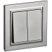 BRITE Выключатель 2-клавишный 10А в сборе ВСР10-2-0-БрС сталь IEK BRITE Выключатель 2-клавишный 10А в сборе ВСР10-2-0-БрС сталь IEK
