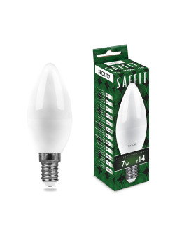 Лампа светодиодная SAFFIT SBC3707 Свеча E14 7W 230V 6400K