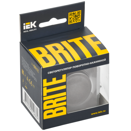 BRITE Светорегулятор поворотно-нажимной 600Вт СС10-1-0-БрС сталь IEK BRITE Светорегулятор поворотно-нажимной 600Вт СС10-1-0-БрС сталь IEK