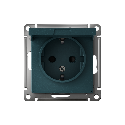 ATLASDESIGN РОЗЕТКА с заземлением со шторками с крышкой, 16А, IP20, механизм, ИЗУМРУД ATLASDESIGN РОЗЕТКА с заземлением со шторками с крышкой, 16А, IP20, механизм, ИЗУМРУД