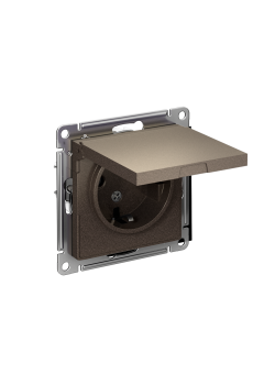 ATLASDESIGN РОЗЕТКА с заземлением со шторками с крышкой, 16А, IP20, механизм, МОККО