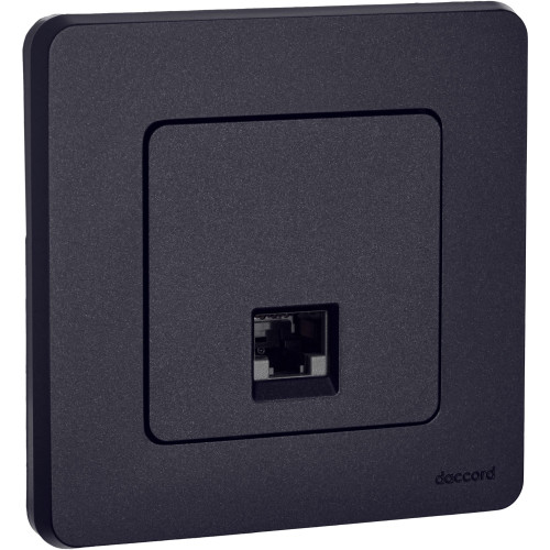 INSPIRIA Розетка компьютерная RJ45 категория 6 UTP антрацит INSPIRIA Розетка компьютерная RJ45 категория 6 UTP антрацит