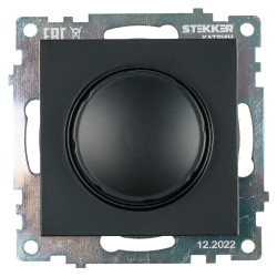 Выключатель диммирующий (механизм), STEKKER GLS10-7106-05, 250V, 500W, серия Катрин, черный