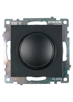 Выключатель диммирующий (механизм), STEKKER GLS10-7106-05, 250V, 500W, серия Катрин, черный