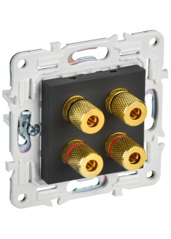 SKANDY Аудиорозетка 4-местная SK-A01G графит IEK