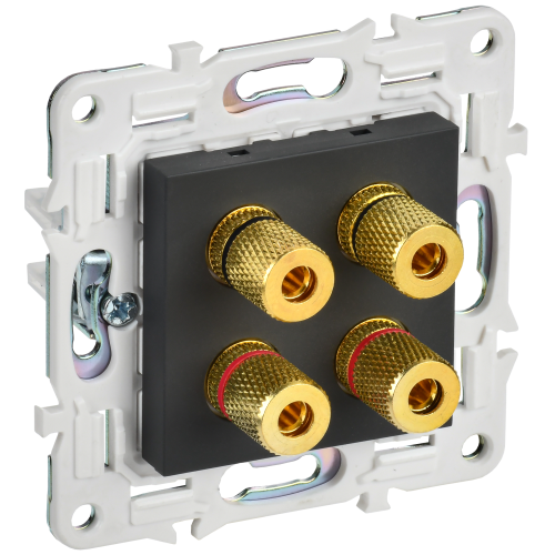 SKANDY Аудиорозетка 4-местная SK-A01G графит IEK