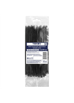 Хомут кабельный нейлоновый черн. 4.8х350 (уп.100шт) TOKOV ELECTRIC TKE-HNS-4.8-350-B/100