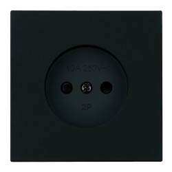 Розетка 1-местная с защитной шторкой (механизм), STEKKER, б/з, 250В, 16А, серия Мия, RST16-3109-05, черный бархат