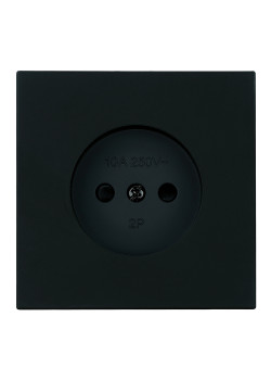 Розетка 1-местная с защитной шторкой (механизм), STEKKER, б/з, 250В, 16А, серия Мия, RST16-3109-05, черный бархат