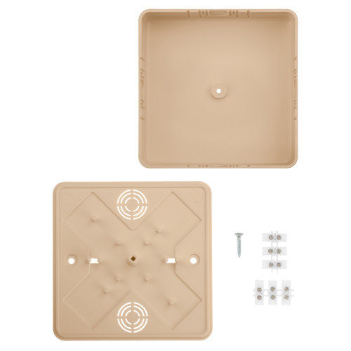 Коробка распаячная КР 100х100х29 ОП сосна, с клем. колодкой, IP40, инд. штрихкод TDM