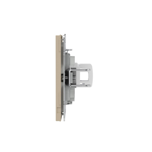 Компьютерная розетка RJ-45 без шторки, кат.6А одинарная,KANT, ванильный марципан