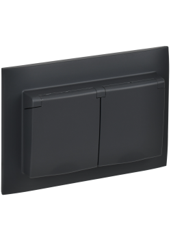 SKANDY Розетка 2-местная и крышкой 16А в сборе IP44 SK-R12G графит IEK