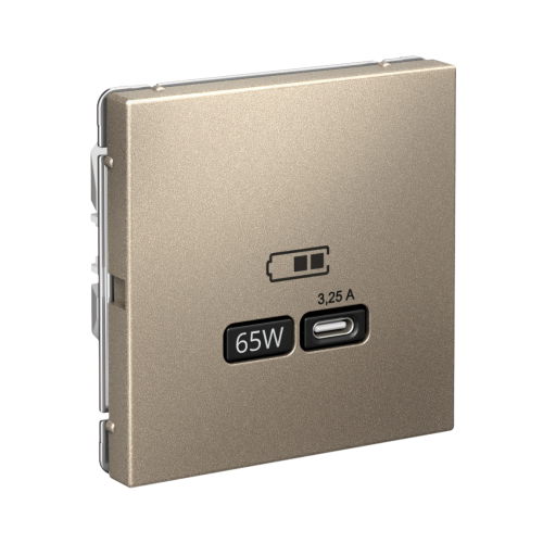 ARTGALLERY USB РОЗЕТКА тип-С 65Вт высокоскор.заряд. QC, PD, механизм, ШАМПАНЬ ARTGALLERY USB РОЗЕТКА тип-С 65Вт высокоскор.заряд. QC, PD, механизм, ШАМПАНЬ