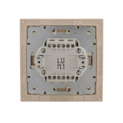 Переключатель проходной 2-кл. СП Rain IP20 в сборе с рамкой крем. LEZARD 703-0303-106