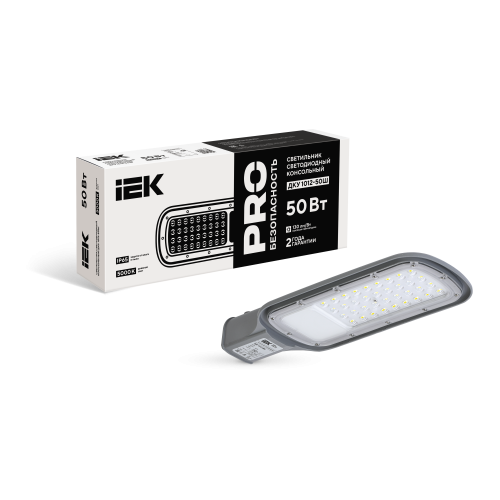 Светильник светодиодный консольный ДКУ 1012-50Ш 5000К IP65 серый IEK Светильник светодиодный консольный ДКУ 1012-50Ш 5000К IP65 серый IEK
