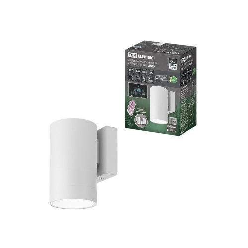 Светильник настенный LED, Соло, 6 Вт, 4000 К, H160 мм, алюм./бел., IP65, TDM