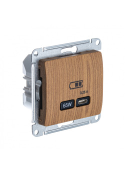 GLOSSA USB РОЗЕТКА тип-C 65Вт высокоскор.заряд. QC, PD, механизм, ДУБ