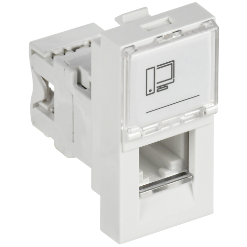 Розетка компьютерная РКИ-10-00-П RJ-45 UTP кат.5e (на 1 модуль) ПРАЙМЕР белая IEK