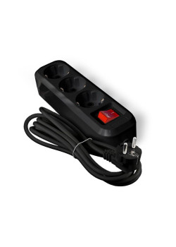 Удлинитель 3х3м с заземл. 16А IP20 S-303 ПВС 3х1 с выкл. черн. UNIVersal 2020